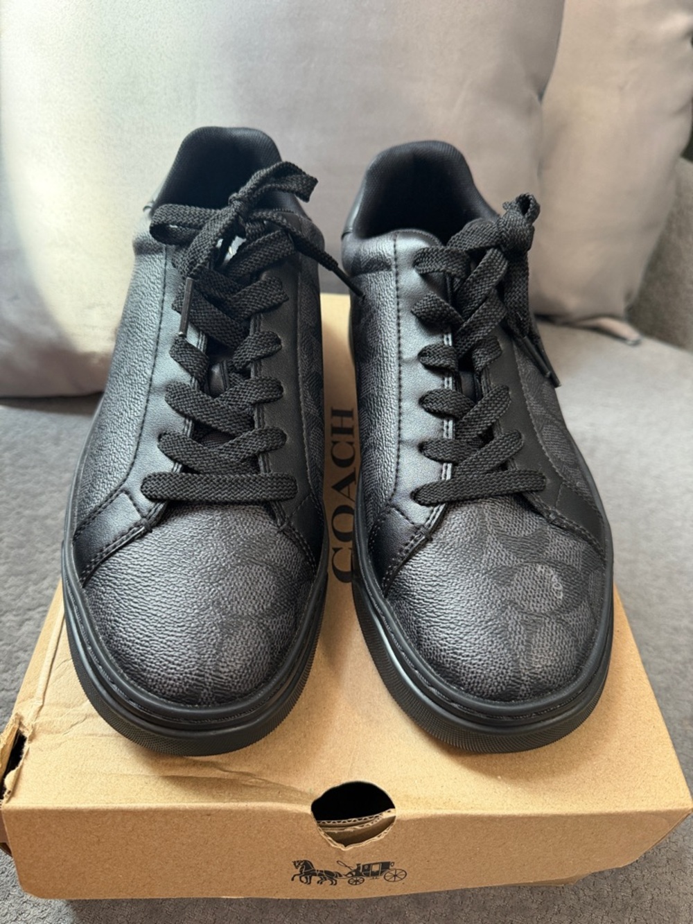 Coach Men’s Black Signature Low-Top Sneakers